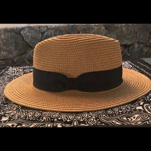 Dark Tan Straw Panama Hat